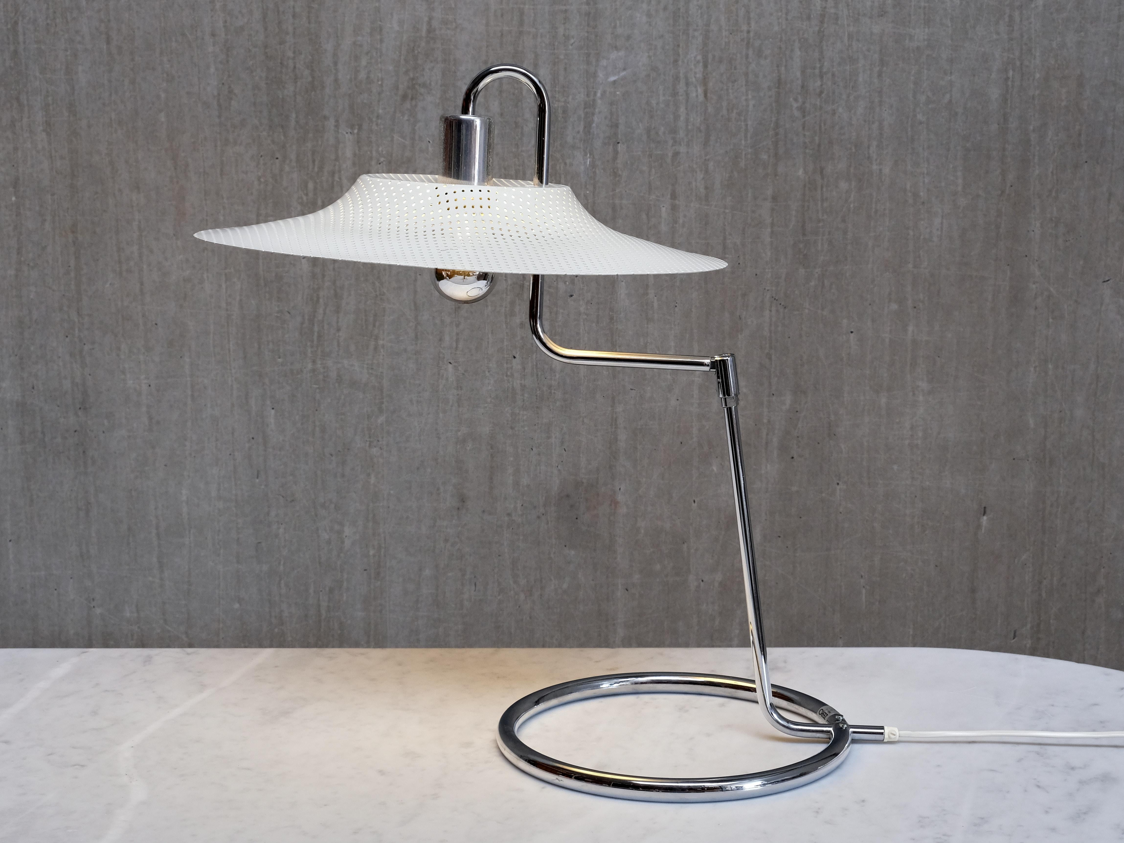 Scandinavian Modern Lindau & Lindekrantz Large Table / Desk Lamp in Metal, Zero, Sweden, 1970s For Sale