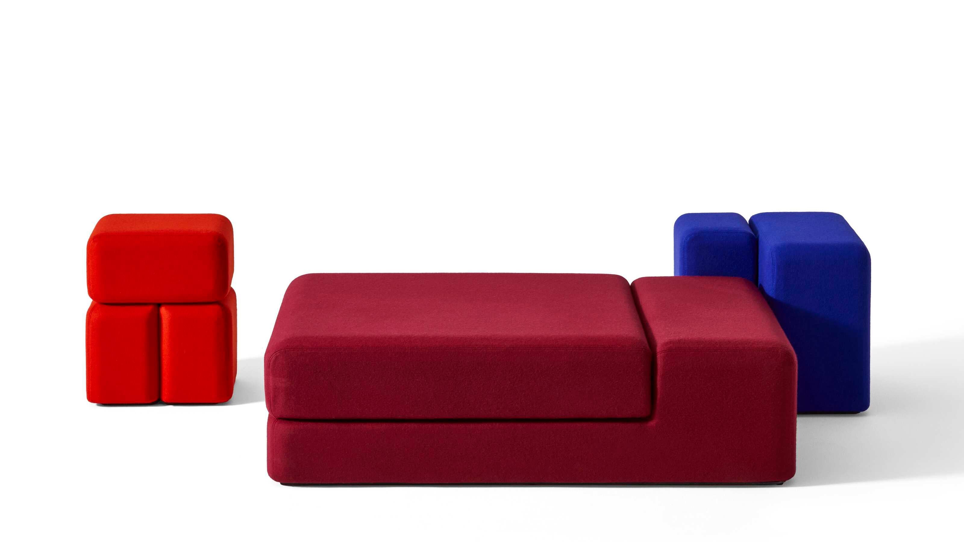 Linde Freya Tangelder Set of Three Soft Corners Side Table & Pouffs For Cassina

The first Cassina project by Dutch designer Linde Freya Tangelder focuses on functionality through the fresh, dynamic combination of padded shapes, to be used as