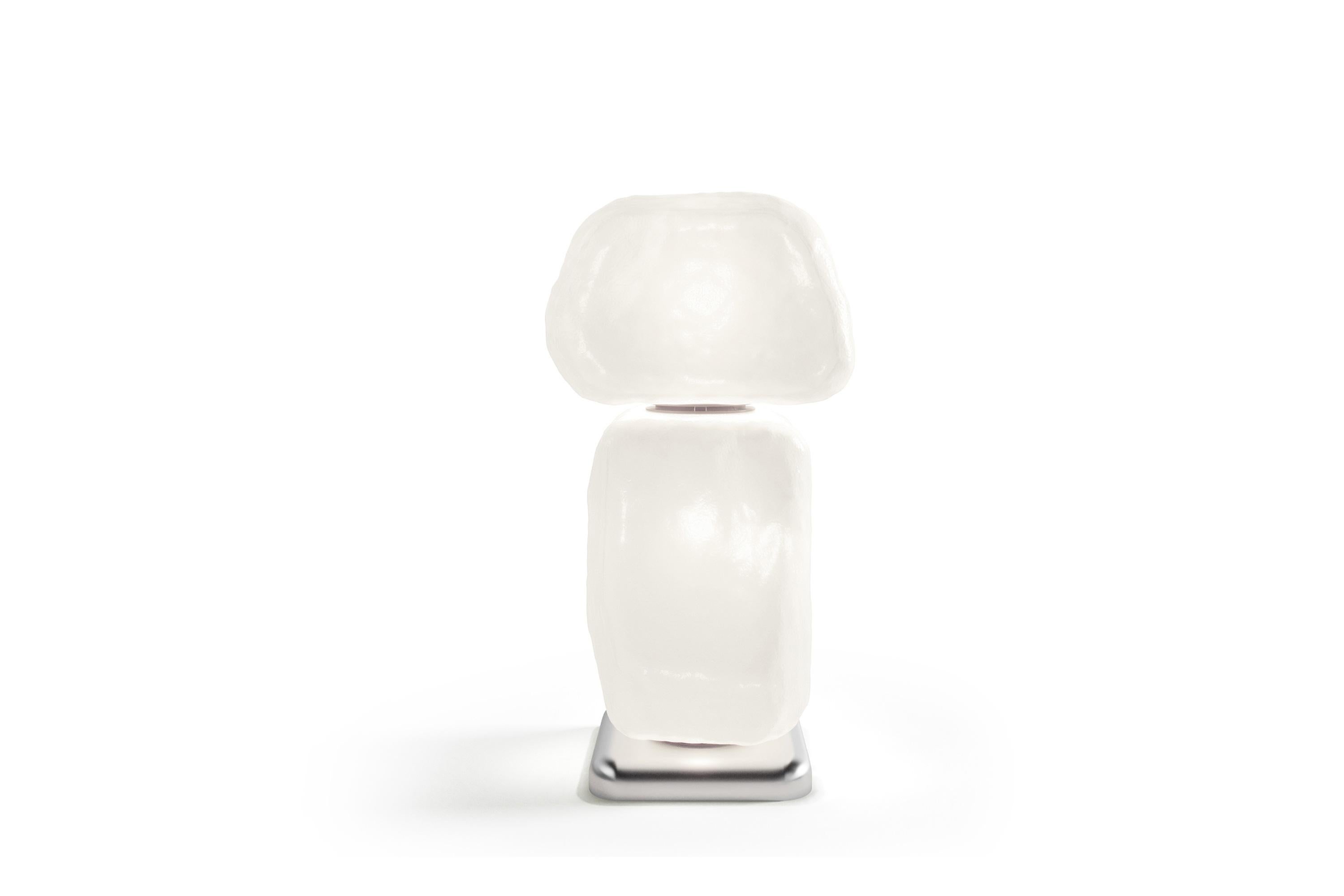Linde Freya Tangelder Wax, Stone, Light Table Lamp White II For Cassina