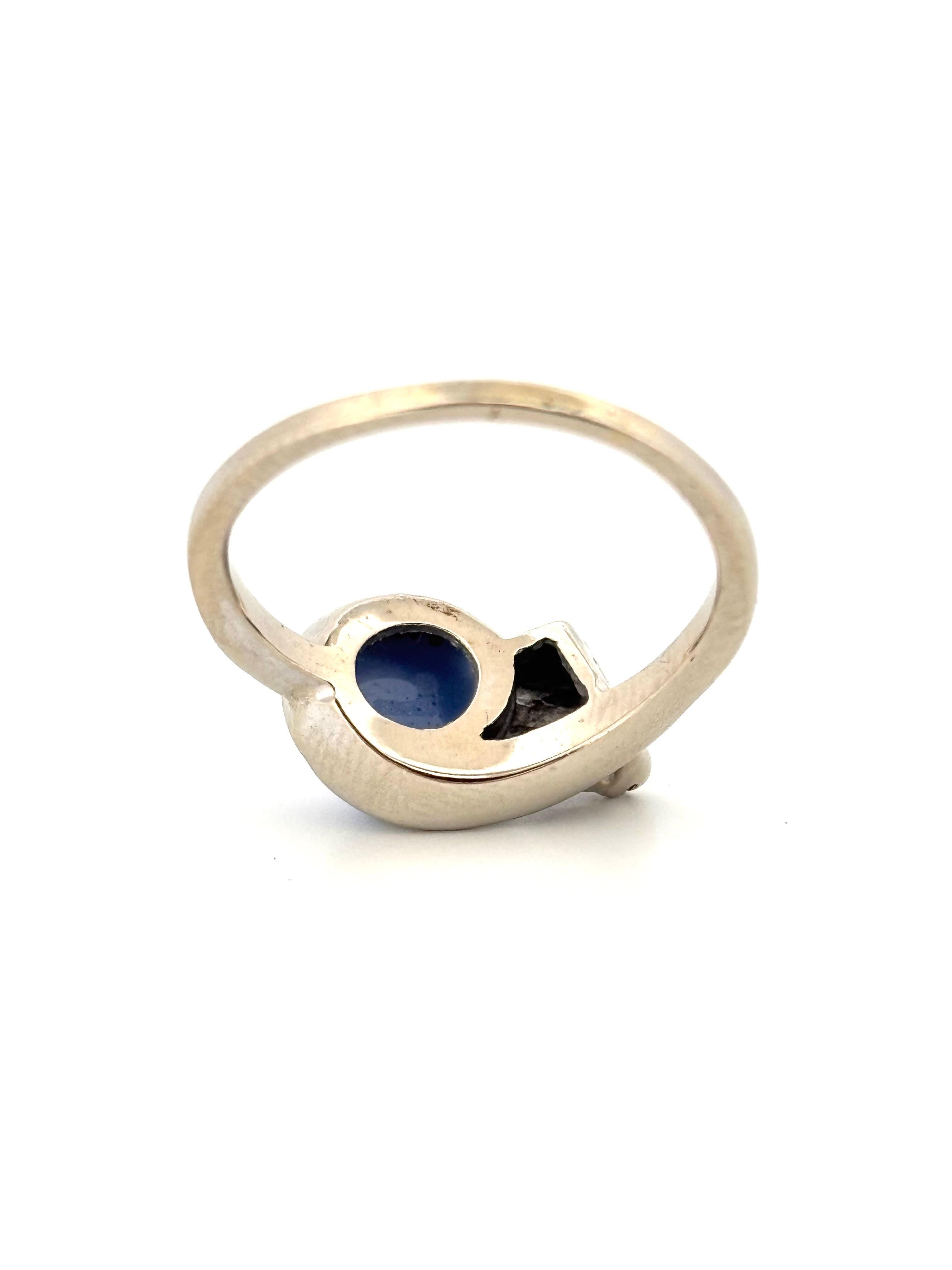 Linde Sternsaphir 14K Weißgold 0,05ctw natürlicher Diamant Ring im Zustand „Gut“ im Angebot in Sewickley, PA