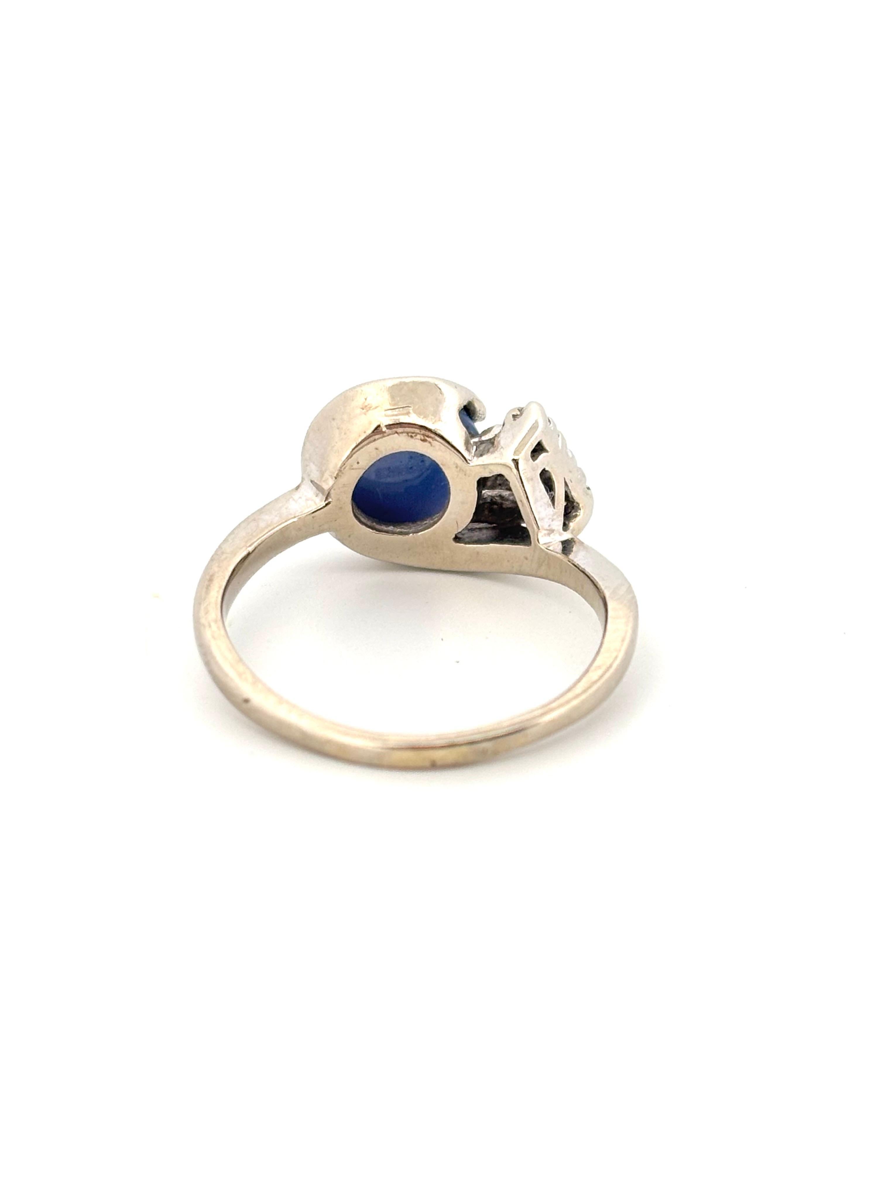 Linde Sternsaphir 14K Weißgold 0,05ctw natürlicher Diamant Ring im Angebot 2