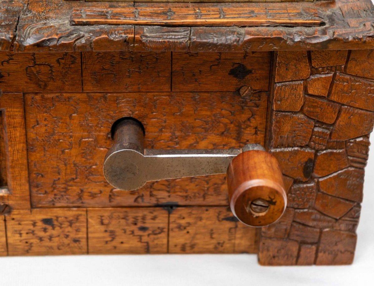 19th Century Linden and Resinous Savoyard Chalet, Music Box, Liquor & Cigar Cellar, XIXth For Sale