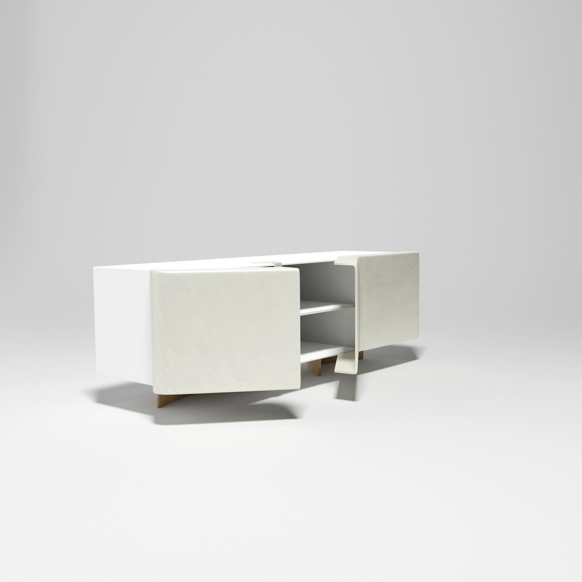 French Linden, Lime Powder Coated 21st Century Design Sideboard by Studio SORS