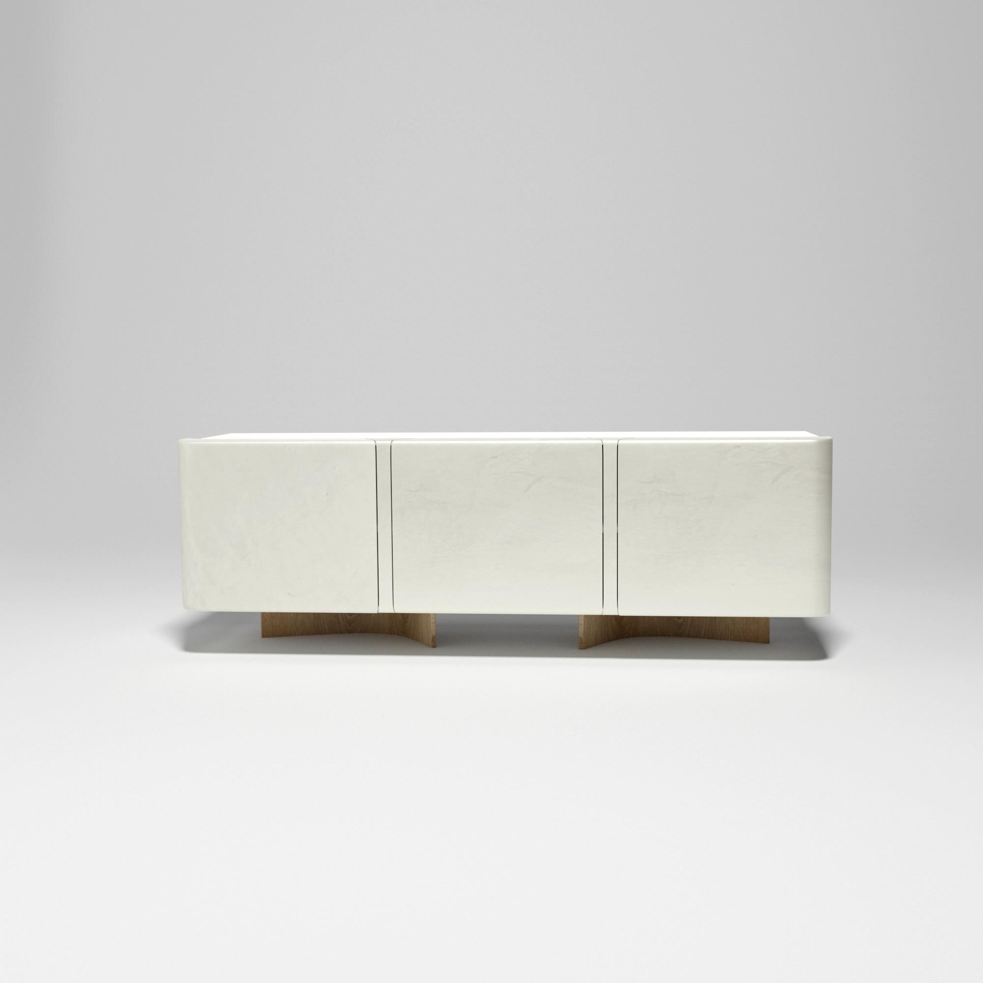 Patinated Linden, Lime Powder Coated 21st Century Design Sideboard by Studio SORS