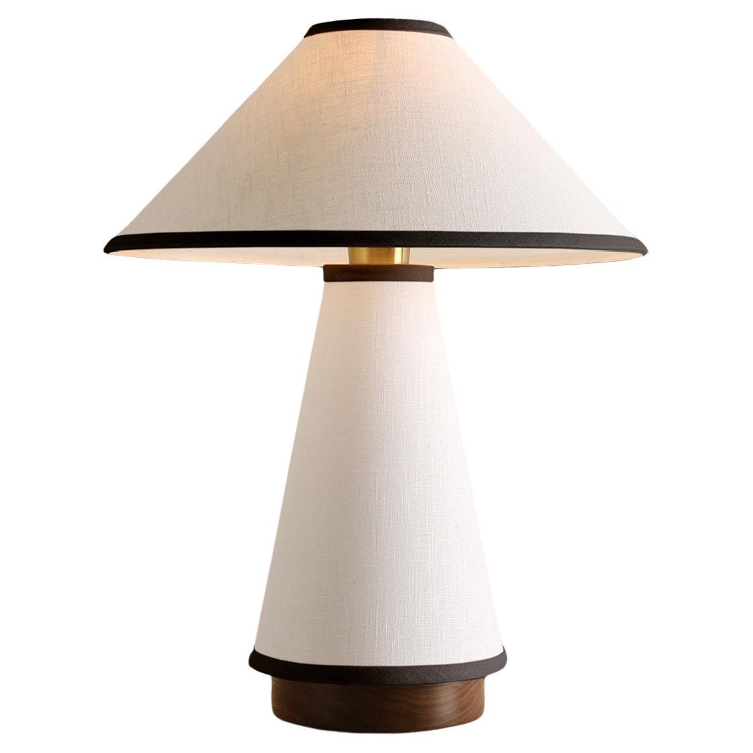 Linden Table Lamp, with Narrow Top Shade and Cream and Black