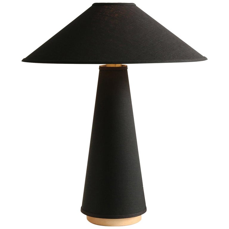 Contemporary Black Linen Shades, Modern Black Table Lamp