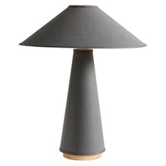 Linden Table Lamp with Contemporary Charcoal Linen Shades by Studio DUNN