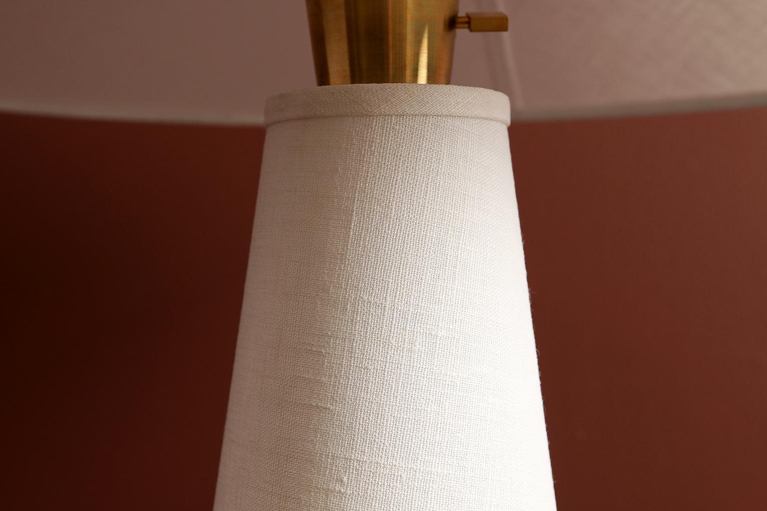 Linden Table Lamp with Contemporary Linen Shades by Studio Dunn In New Condition For Sale In Rumford, RI