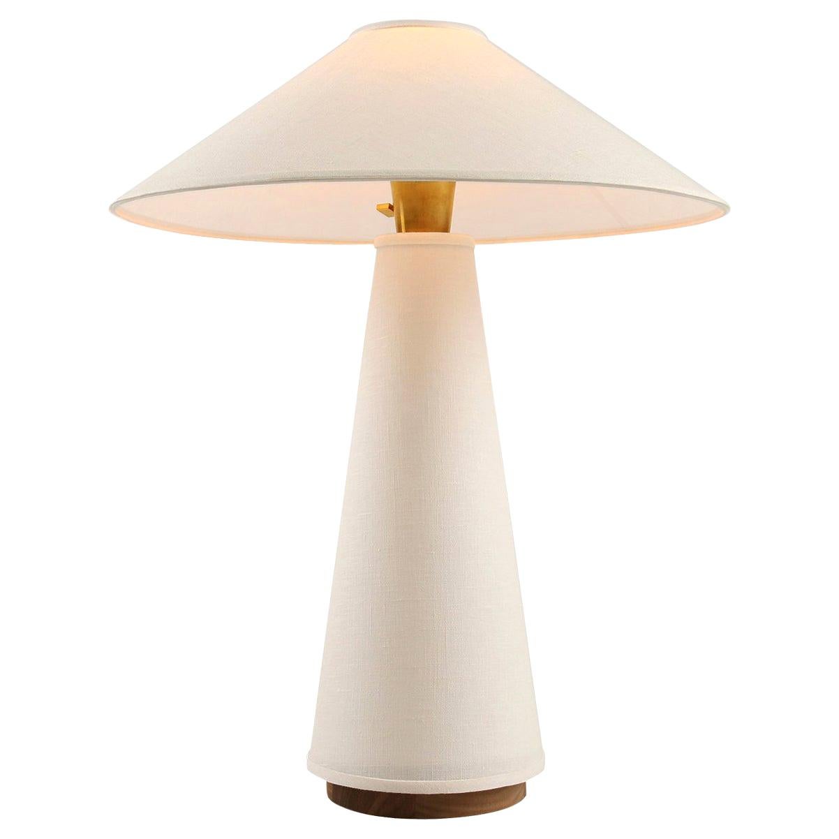 Linden Table Lamp with Contemporary Linen Shades by Studio Dunn For Sale