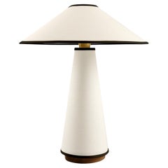Linden Table Lamp with Cream Linen and Black Trim by Studio Dunn