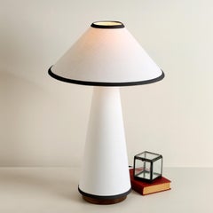 Linden Table Lamp, with Narrow Top Shade and Cream and Black Trim by Studio DUNN