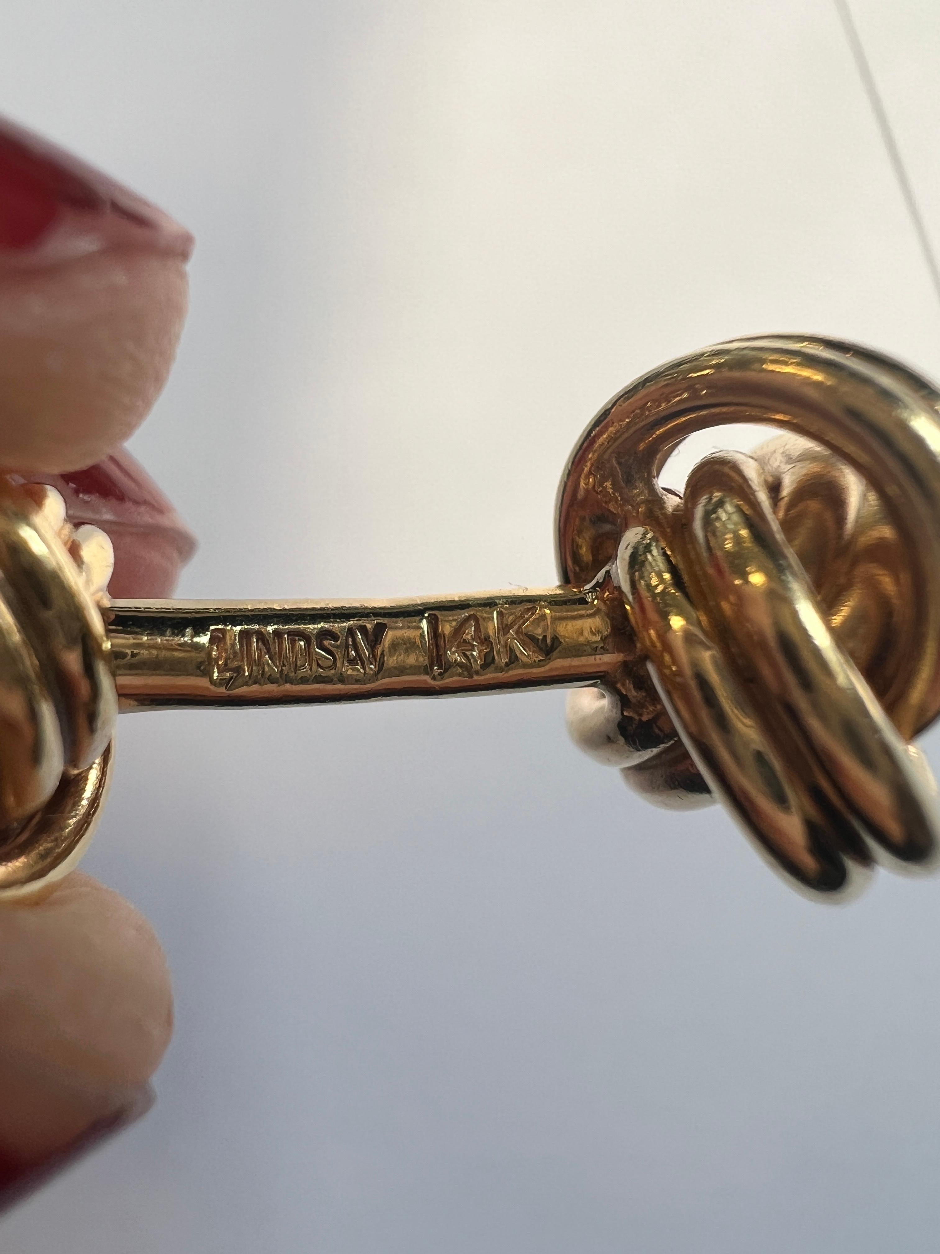 Femenino o masculino Lindsay 14k Gold Knot Cufflinks en venta