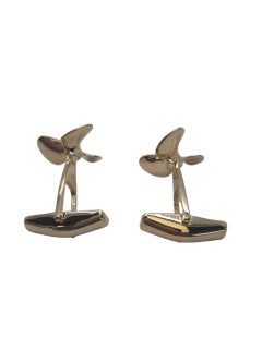 Lindsay 14k Yellow Gold Propeller Motif Cufflinks #23818