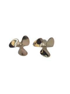 Lindsay 14k Yellow Gold Propeller Motif Cufflinks #23818