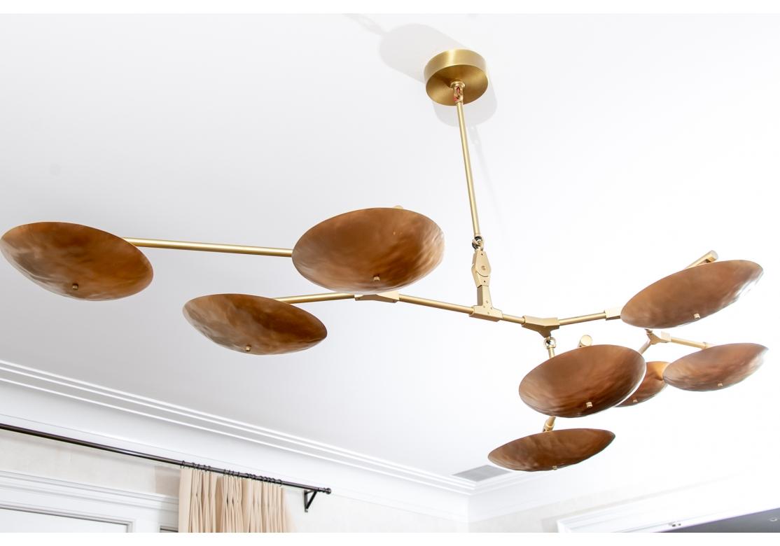 Lindsay Adelman Hammered Bronze Branching Disc Chandelier In Good Condition In Bridgeport, CT