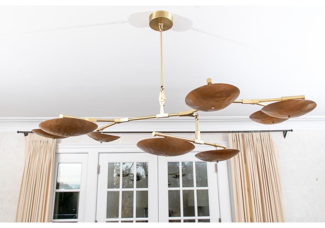 Contemporary Lindsay Adelman Hammered Bronze Branching Disc Chandelier