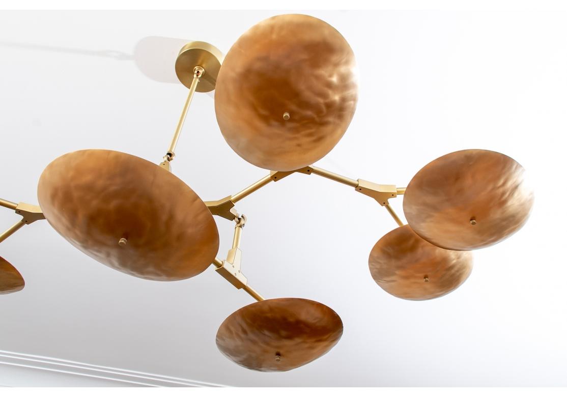 Metal Lindsay Adelman Hammered Bronze Branching Disc Chandelier