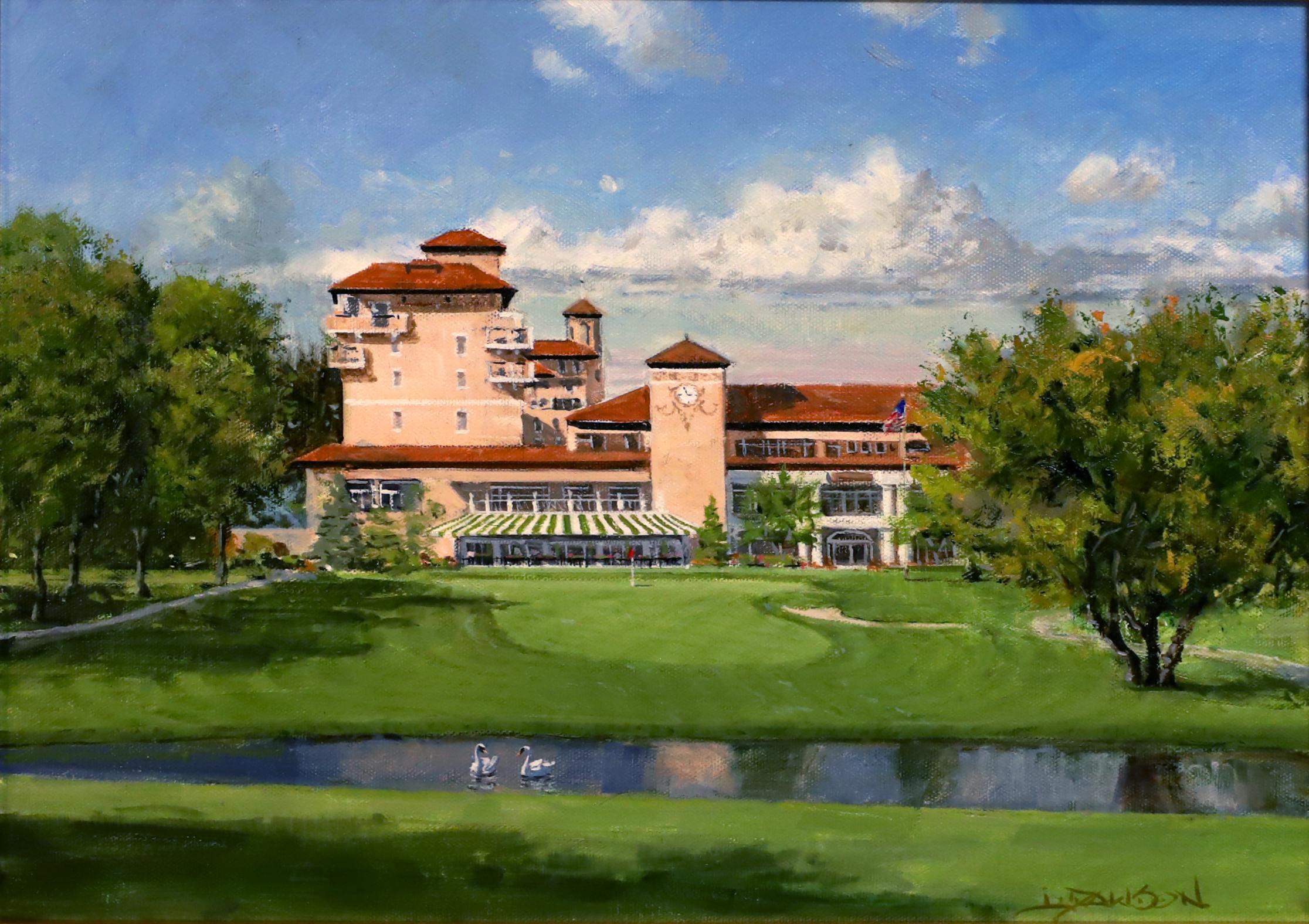 The 19th at the Broadmoor - Impressionist Painting by Lindsay Dawson