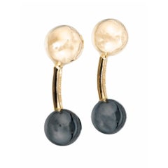 Lindsay Hematite Yellow Gold Double Sided Cufflinks