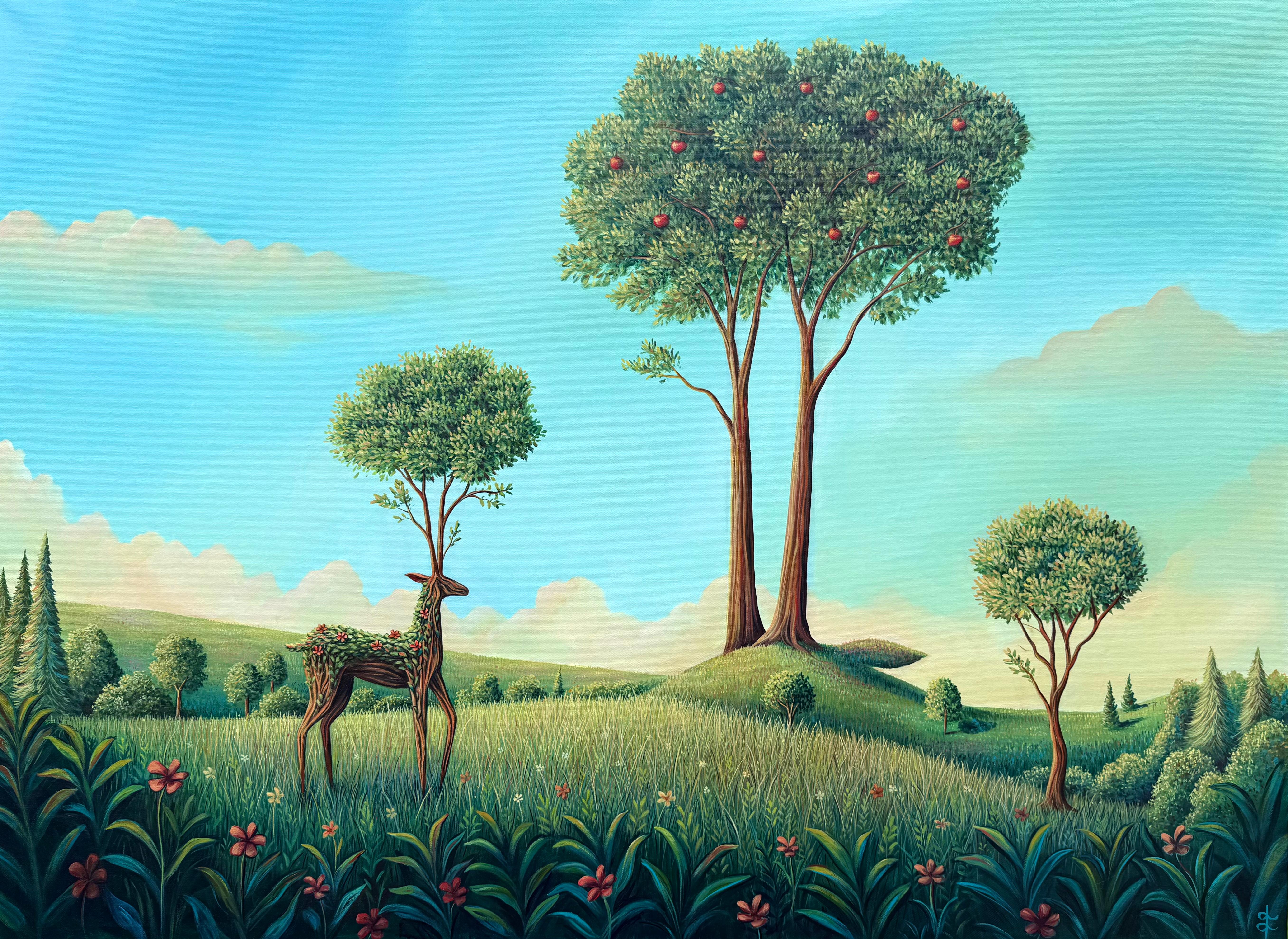 The Familiar Wild - original surrealistisches Gemälde - zeitgenössisches Landschaftskunstwerk