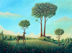 The Familiar Wild - original surrealistisches Gemälde - zeitgenössisches Landschaftskunstwerk
