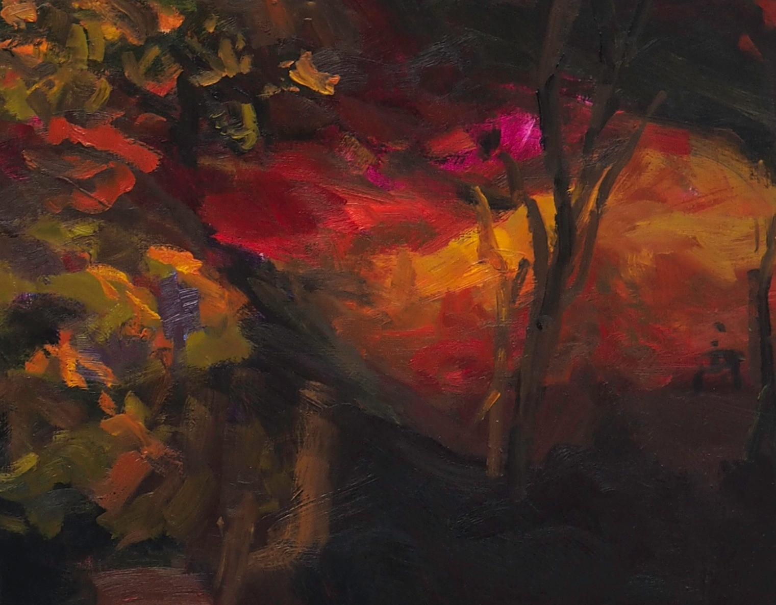 Nightlight II, Original Contemporary Abstract Impressionist Landscape Painting, 2018
55