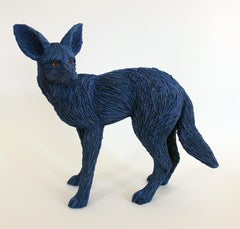 "Blue Fox", Contemporary, Figurative, Ceramic, Sculpture, Colored Porcelain