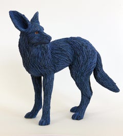 "Blue Fox", Contemporary, Figurative, Ceramic, Sculpture, Colored Porcelain