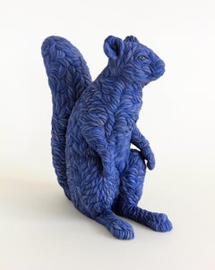 "Blue Squirrel", Contemporary, Ceramic, Figurative, Sculpture, Colored Porcelain