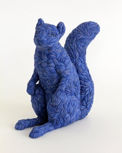 "Blue Squirrel", Contemporary, Ceramic, Figurative, Sculpture, Colored Porcelain