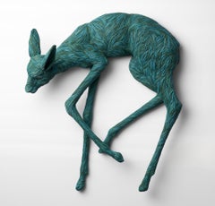 « Copse », sculpture murale en céramique, porcelaine colorée, animal, figuratif