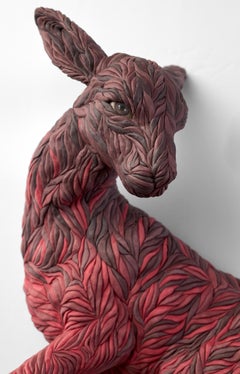 Wall Mounting, Contemporary Ceramic Sculpture, Animal, Elegant Figurative Design