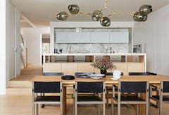 Lindsey Adelman Branching 7 globe chandelier in Brushed Brass w/ grey glass