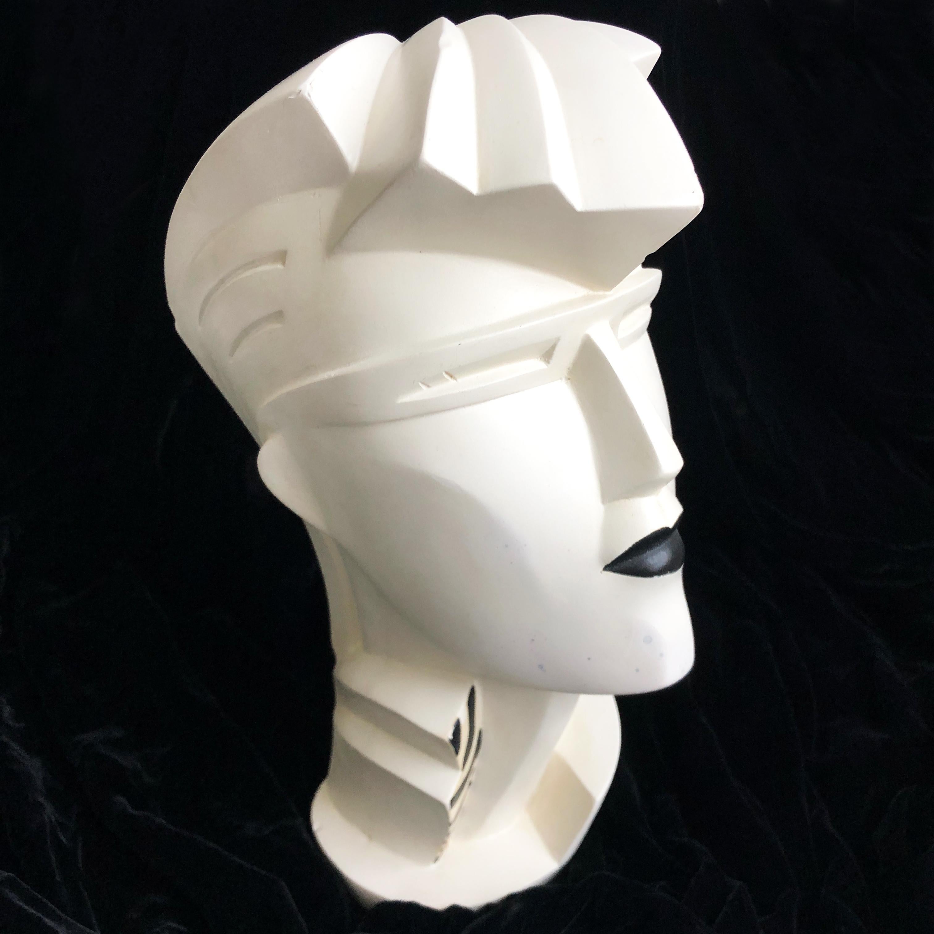 Grigio Scultura di Lindsey B Balkweill - Moda anni '80 - Testa di manichino - Home Decor Originale I. A. B.