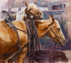 "Linee di guida" (2019) di Lindsey Bittner Graham, pittura originale a olio su animali