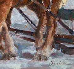 "Surefooted Team" (2019) di Lindsey Bittner Graham, pittura originale ad olio su animale