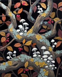 "Habitat", Twisting Woodland Branches with Mushrooms and Berries