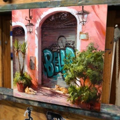 "Riposa" by Lindsey Kustusch, Realist Italian Cityscape Oil Painting