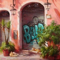 "Riposa" by Lindsey Kustusch, Realist Italian Cityscape Oil Painting