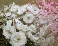 "Roses in Bloom" by Lindsey Kustusch, Realist Floral Still-Life, Oil Painting