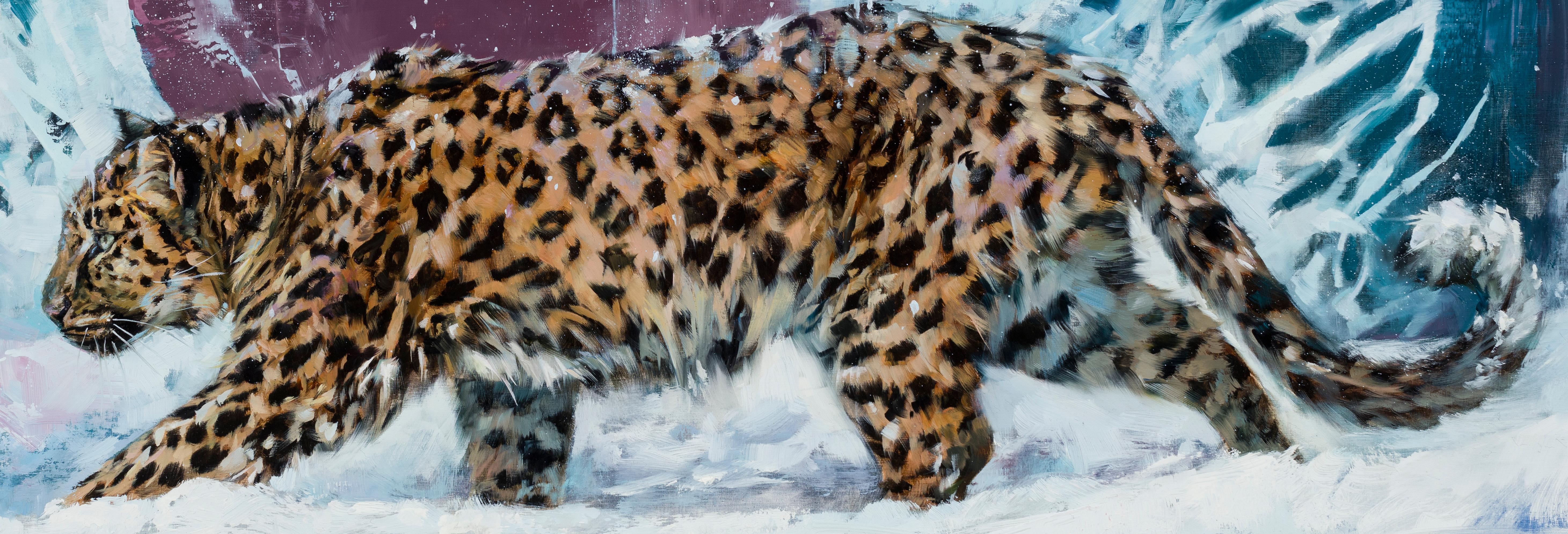 „Dermur Leopard“ – Endangered Big Cat, Ölgemälde im Angebot 1