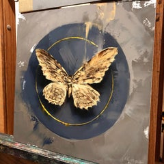 "The White Witch Moth", Oil painting