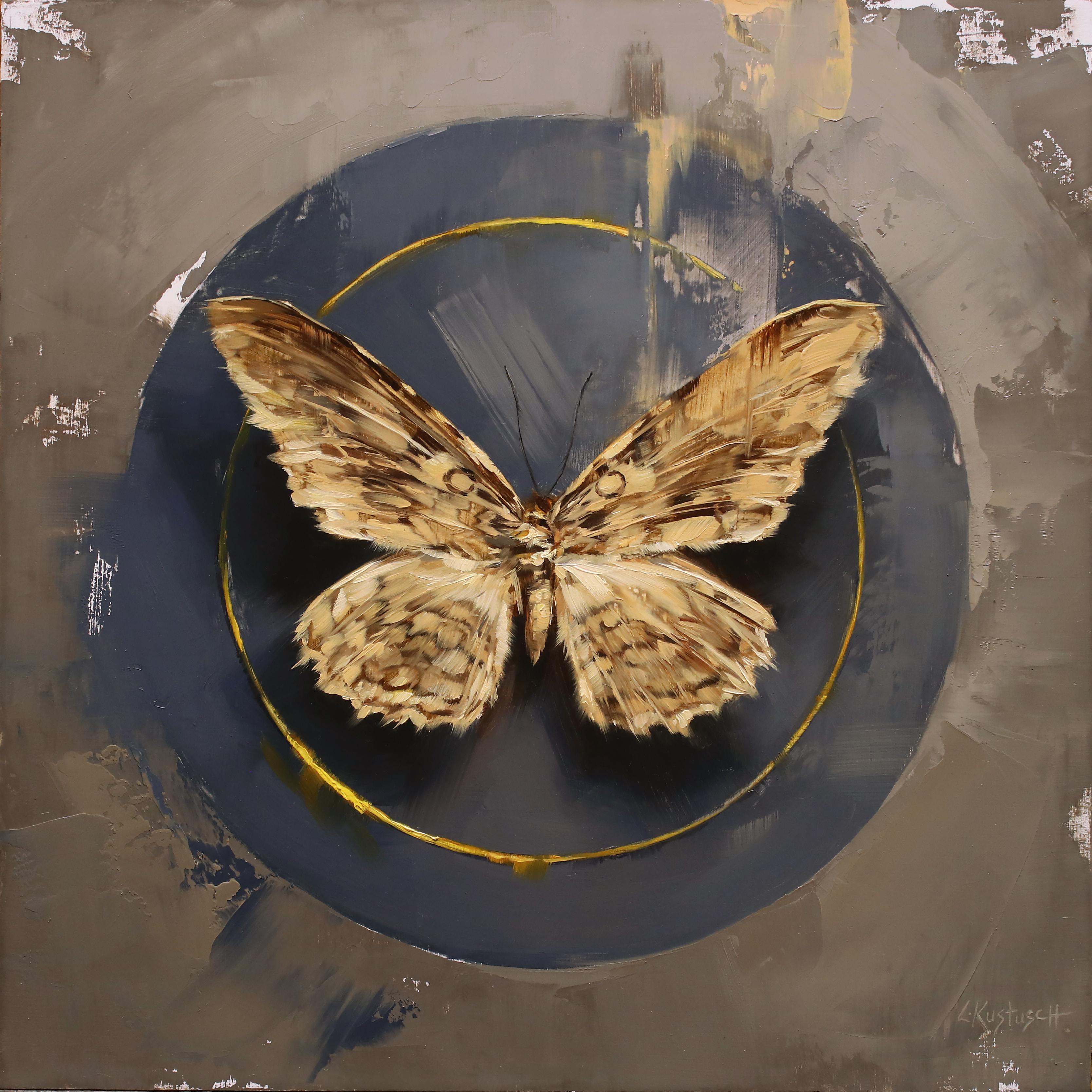 Lindsey Kustusch Animal Painting - "The White Witch Moth", Oil painting