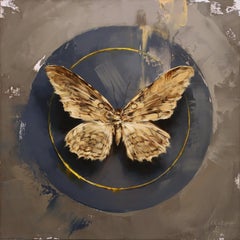 "The White Witch Moth", Oil painting