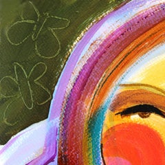 Butterfly Bombshell 2 -  Colorful Abstract Figurative Portrait Painting