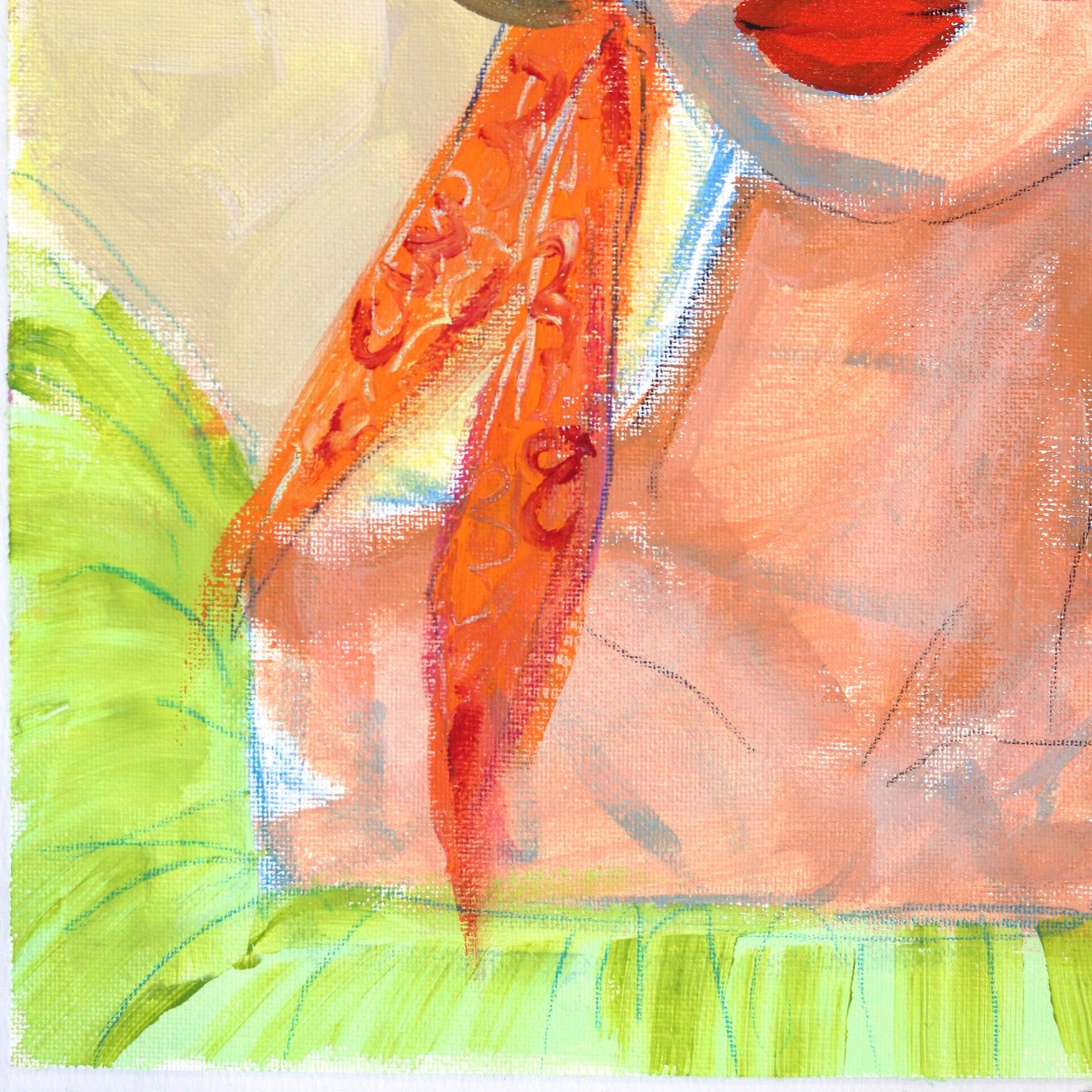 Carolina - Retrato Figurativo Abstracto Colorido Pintura Original en venta 1