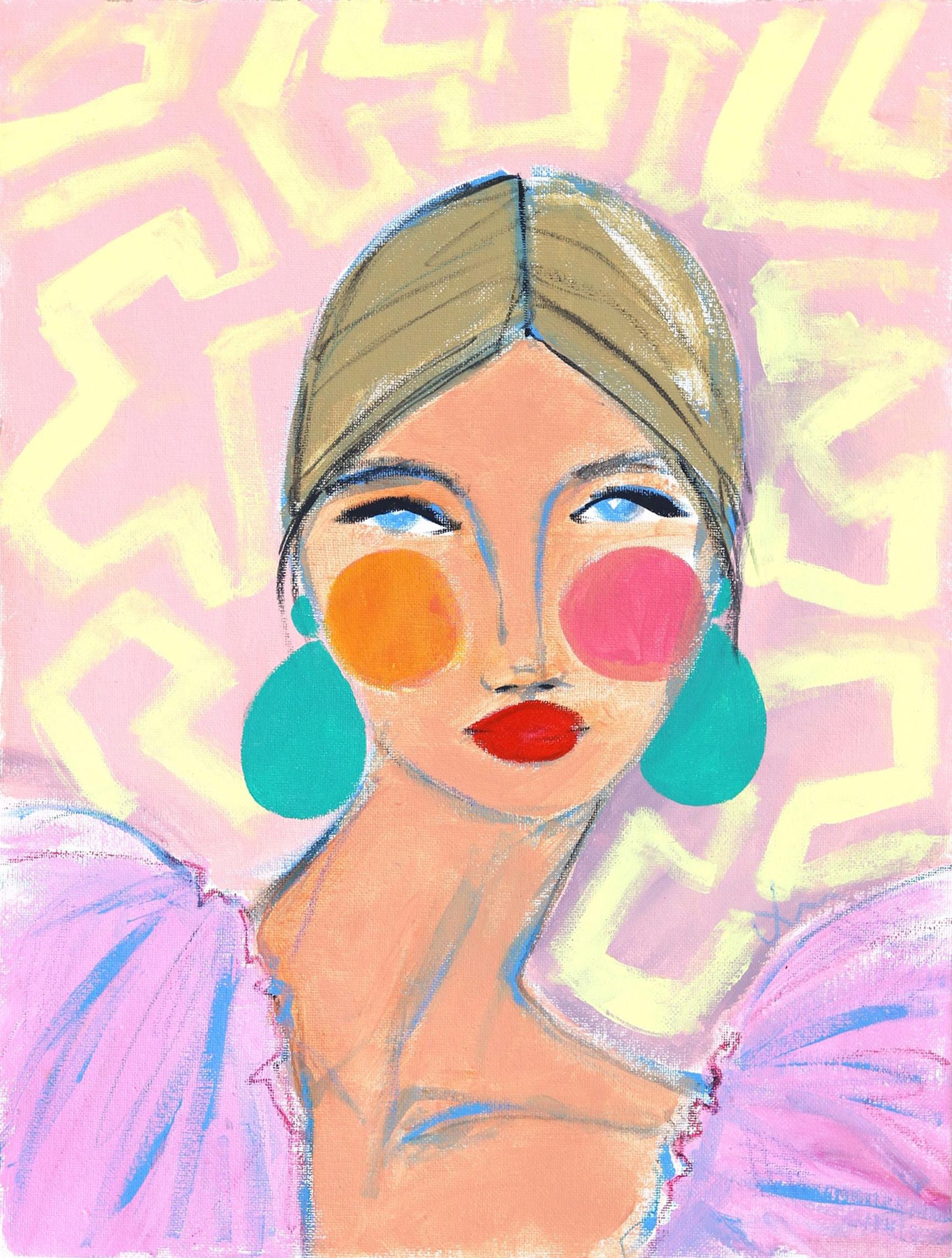 Lindsey McCord Portrait Painting - Georgia - Colorful Abstract Figurative Portrait Original Painting