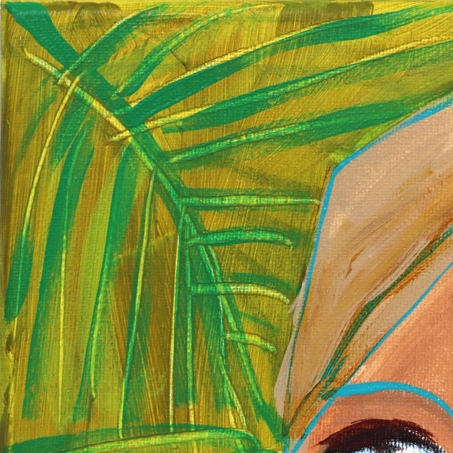 Gold Coast Girl - Buntes abstraktes figuratives Porträt Originalgemälde  – Painting von Lindsey McCord