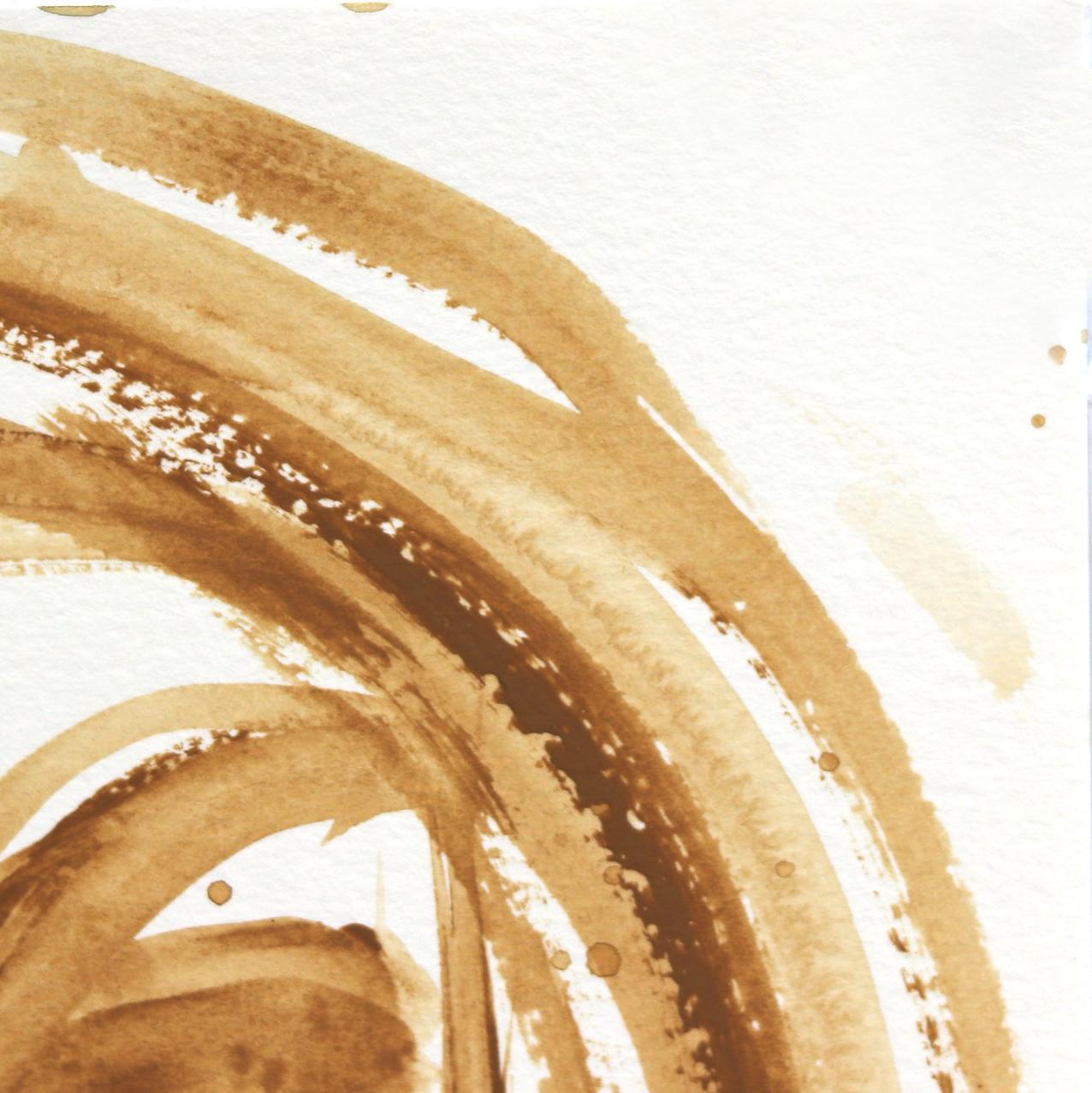 Café Helado Bomba 2 -  Retrato figurativo abstracto de mujer - Portrait Painting Beige de Lindsey McCord