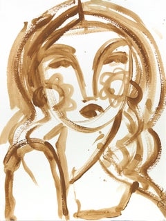 Bombe de café glacé 2 -  Portrait figuratif abstrait d'une femme